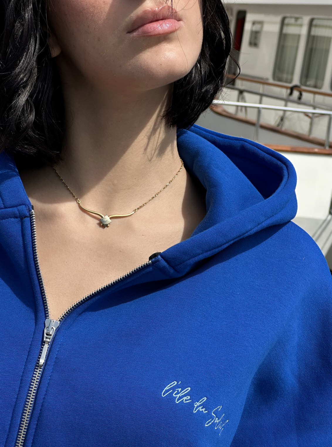 "Le Soleil" Cropped Jacket | Bleu
