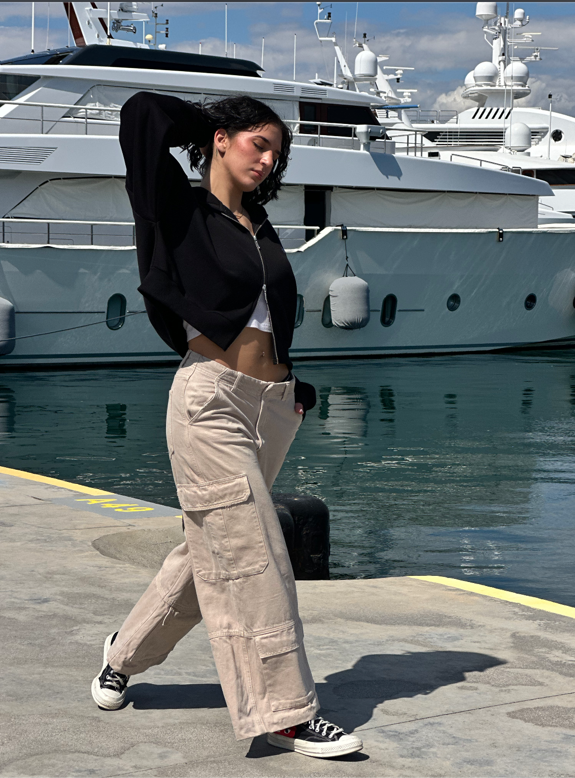 "Le Soleil" Cropped Jacket | Black