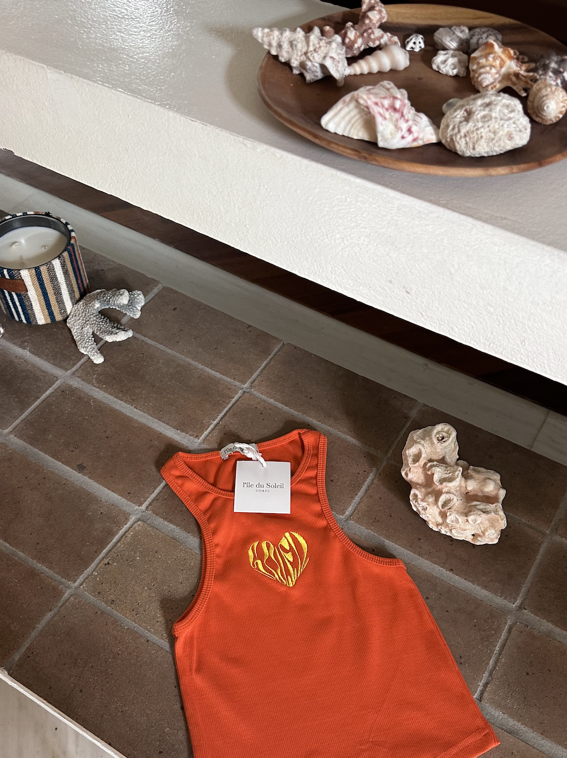 "Le petit coeur" Tank Top | Orange