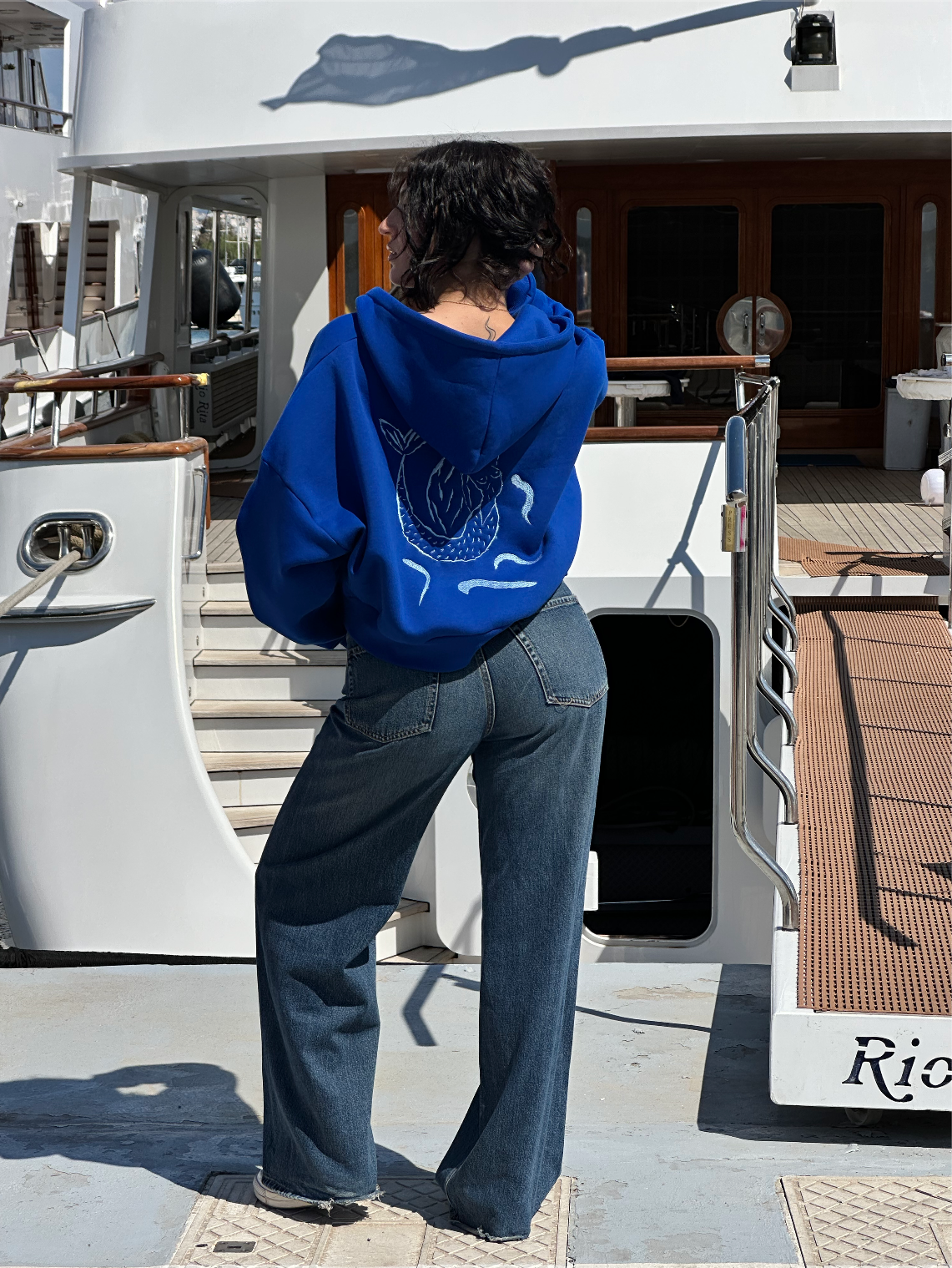 "La Sirèna" Cropped Jacket | Bleu