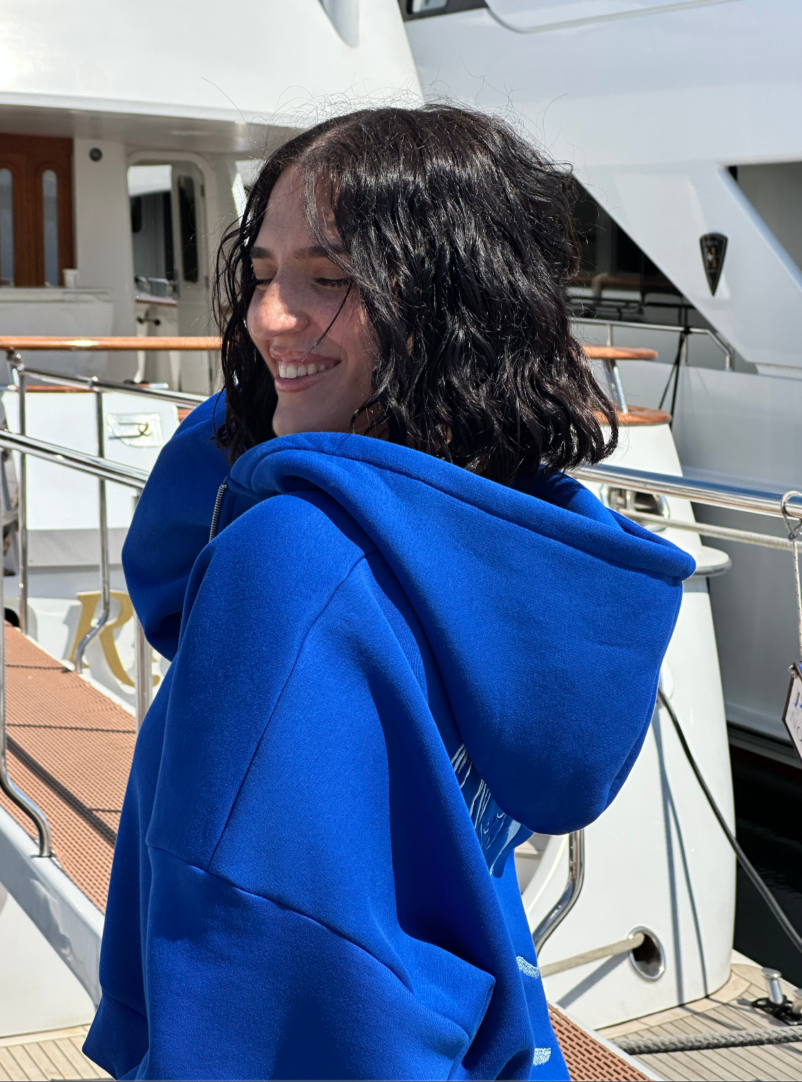 "La Sirèna" Cropped Jacket | Bleu