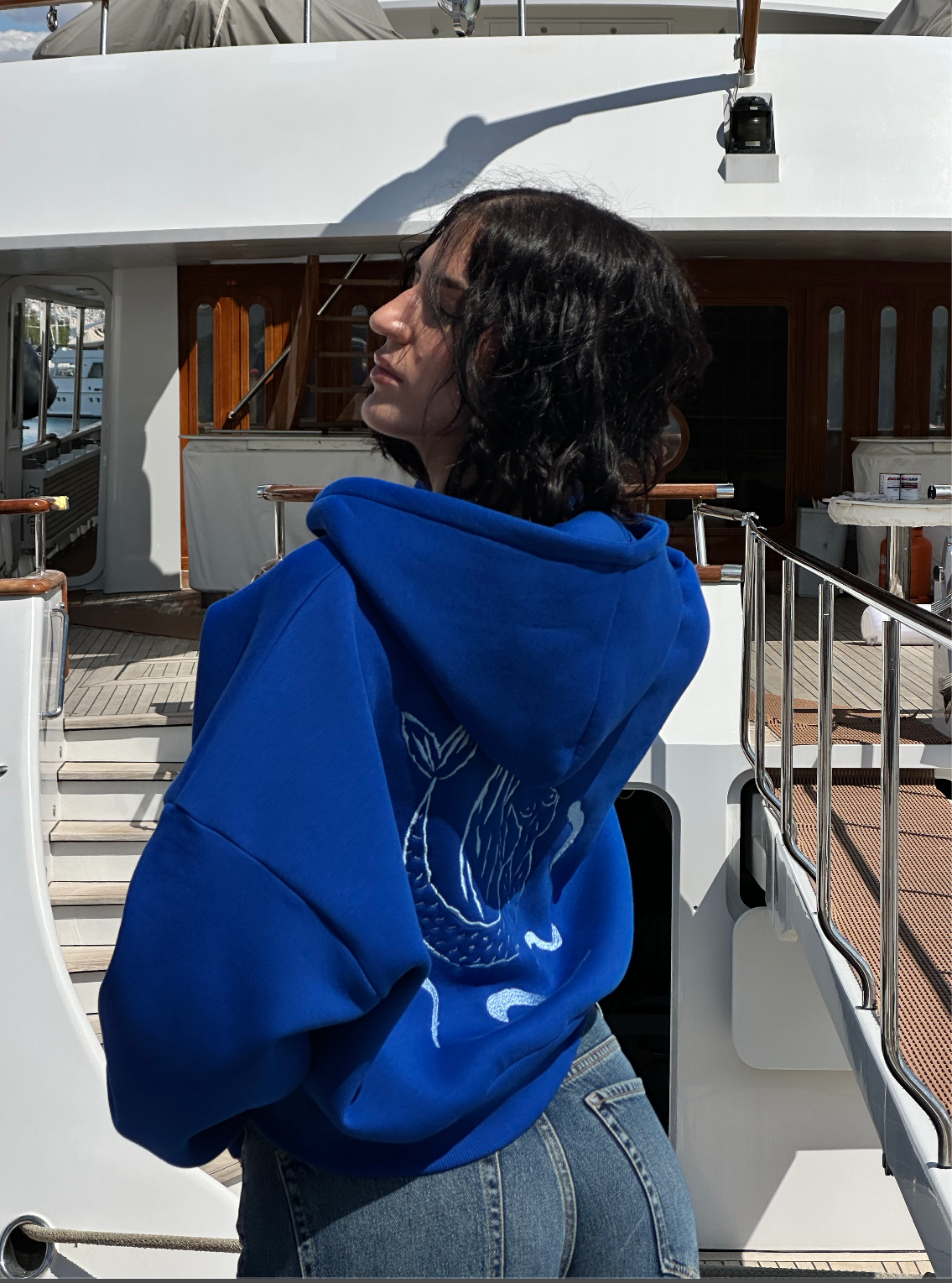 "La Sirèna" Cropped Jacket | Bleu