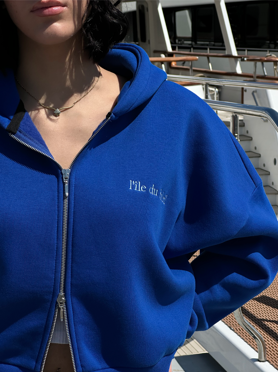 "La Sirèna" Cropped Jacket | Bleu