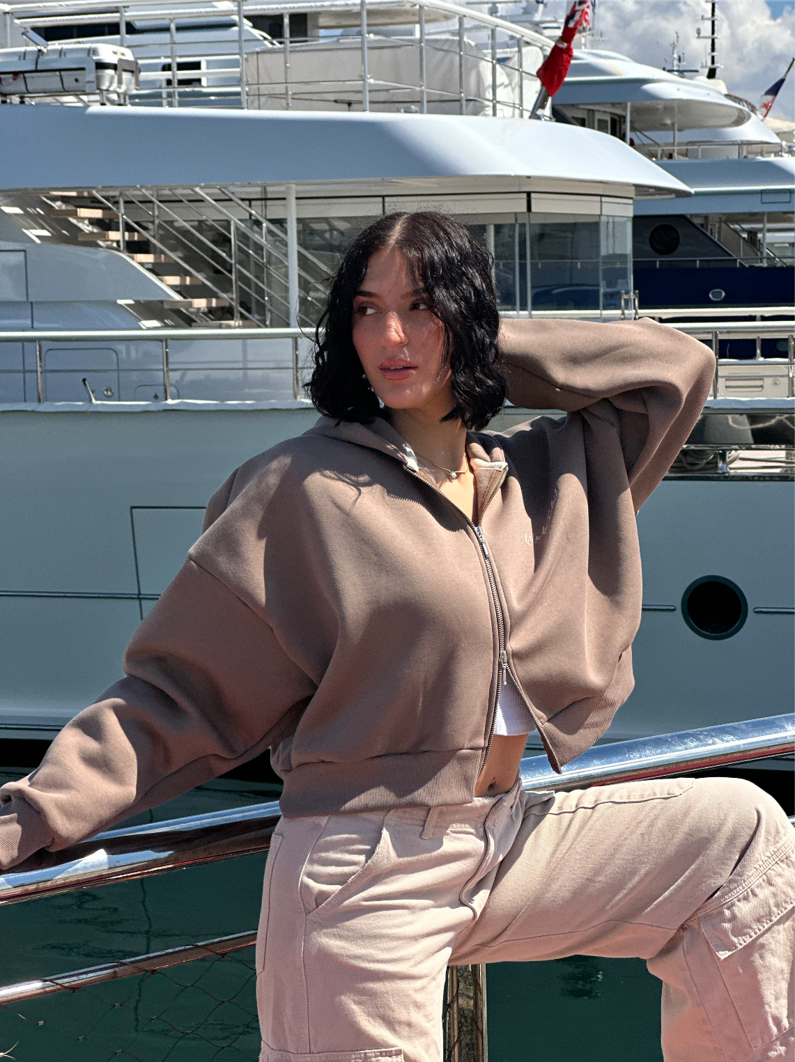 "Le Soleil" Cropped Jacket | Mocha