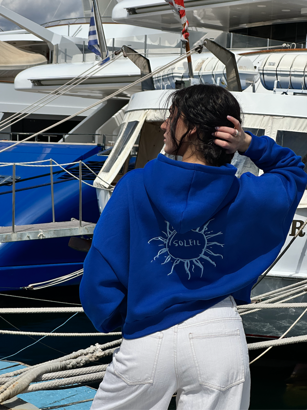 "Le Soleil" Cropped Jacket | Bleu