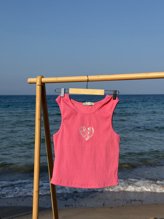 "Le petit coeur" Tank Top | Pink