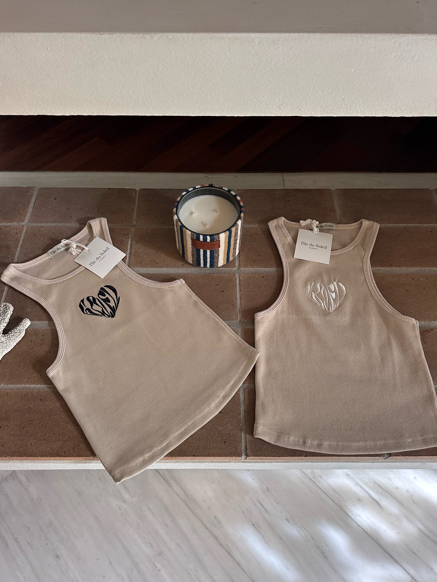 "Le petit coeur" Tank Top | Cream