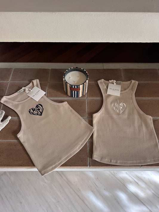 "Le petit coeur" Tank Top | Cream
