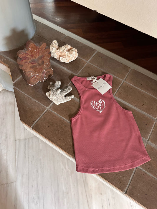 "Le petit coeur" Tank Top | Peach
