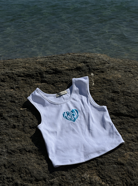 "Le petit coeur" Tank Top | White