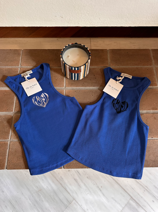 "Le petit coeur" Tank Top | Blue